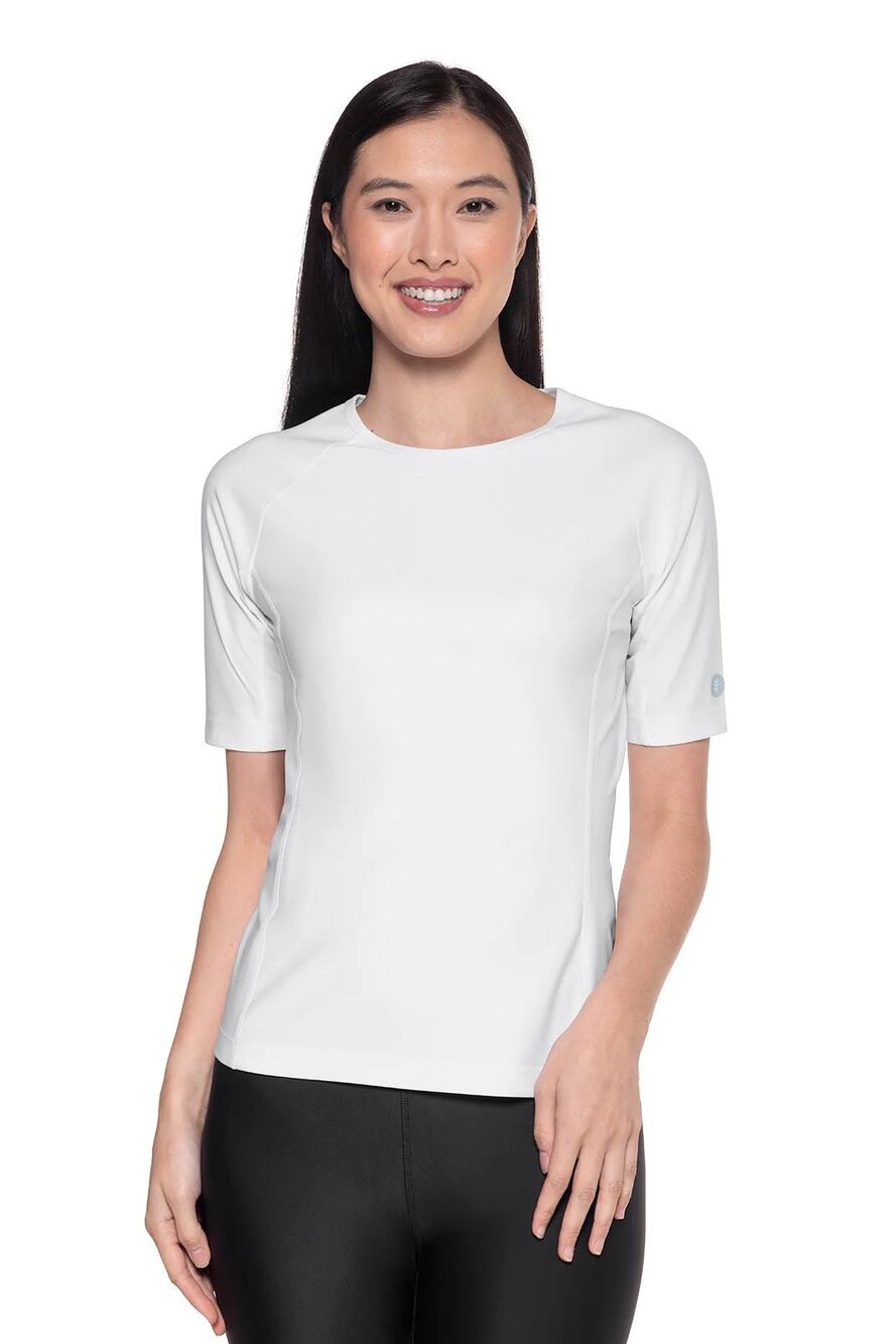 Coolibar Women’s Hightide Short Sleeve Swim Shirt XL new